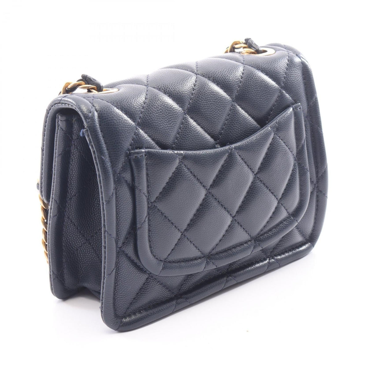 CHANEL Navy Matelasse Grained Calfskin leather 2104102537469