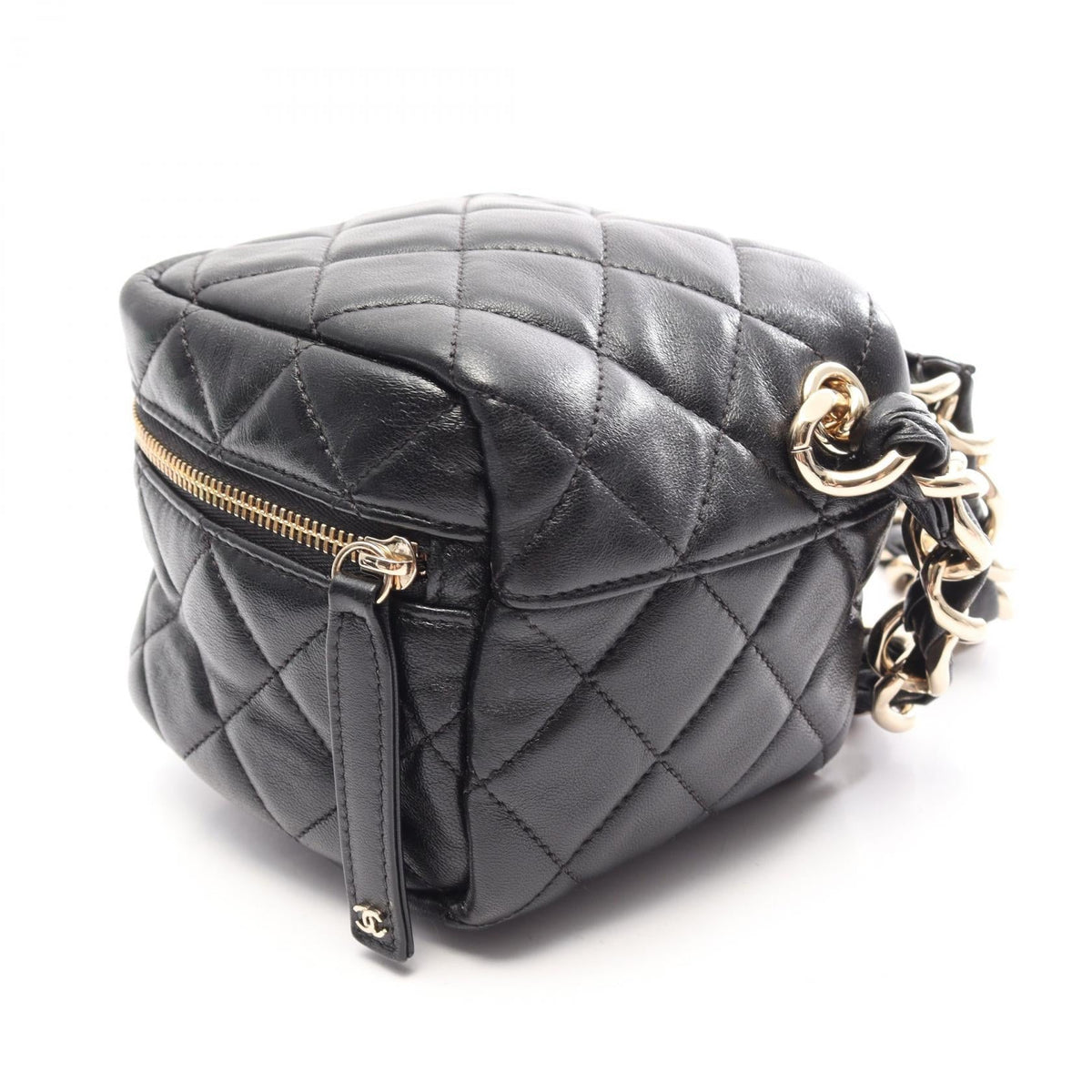 CHANEL Black Matelasse Chain Lambskin (sheep leather) AP2803 2104102537773