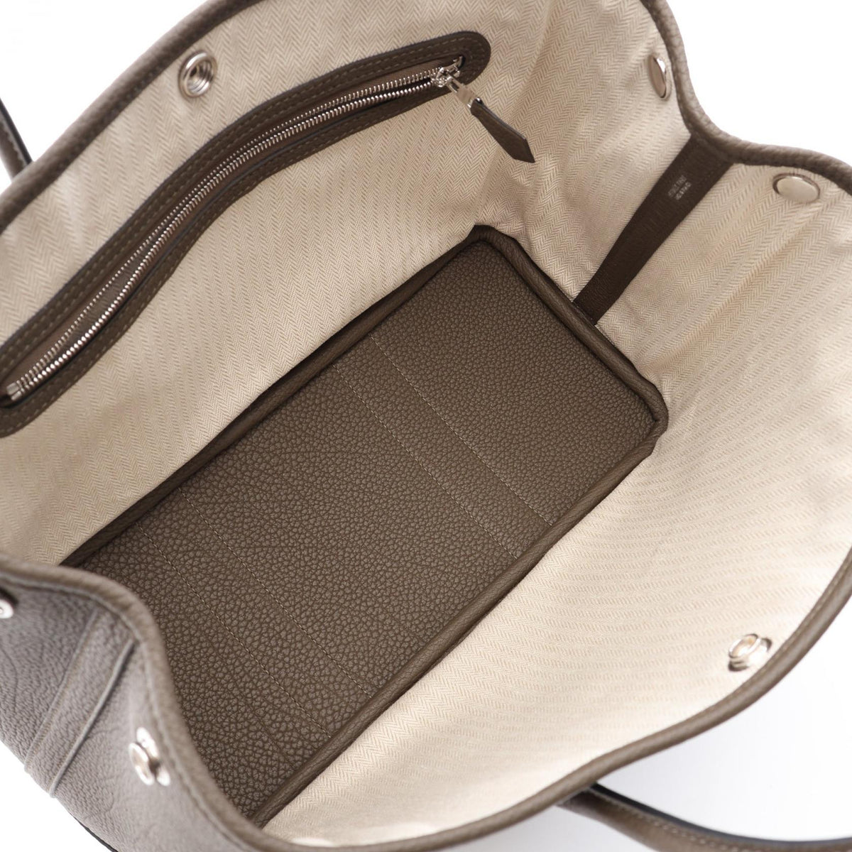 HERMES Garden Party TPM Vert Bronze Tote Bag Gray Negonda leather leather Negonda leather 2104102535076