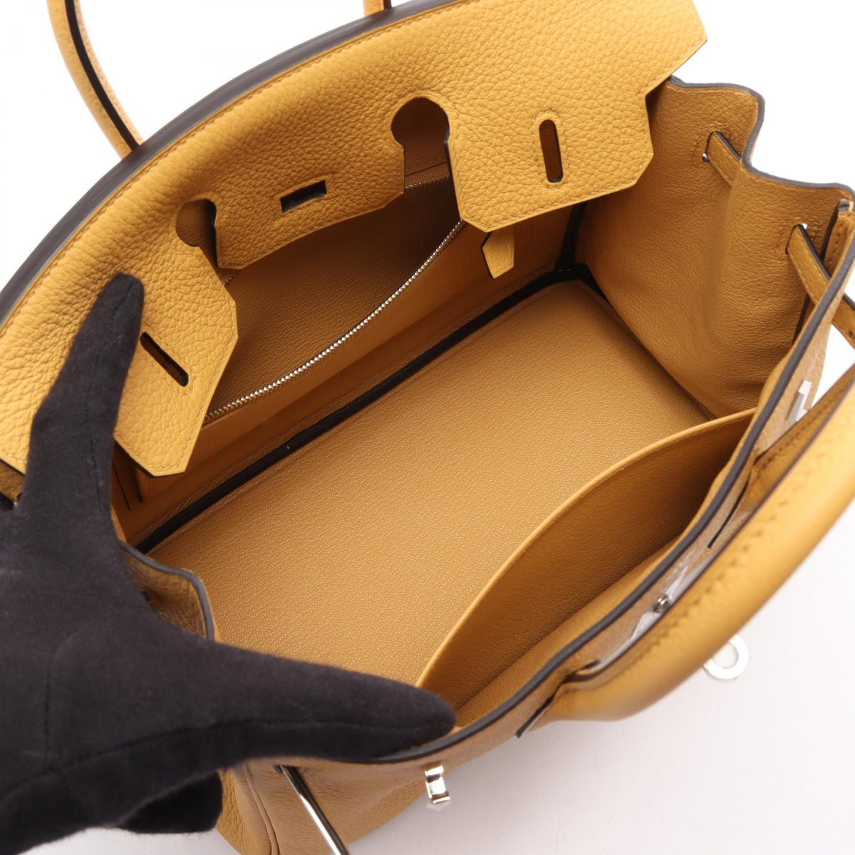 HERMES Birkin 25 HandbagPaille Paille Yellow Togo leather leather Togo leather 2104102535892