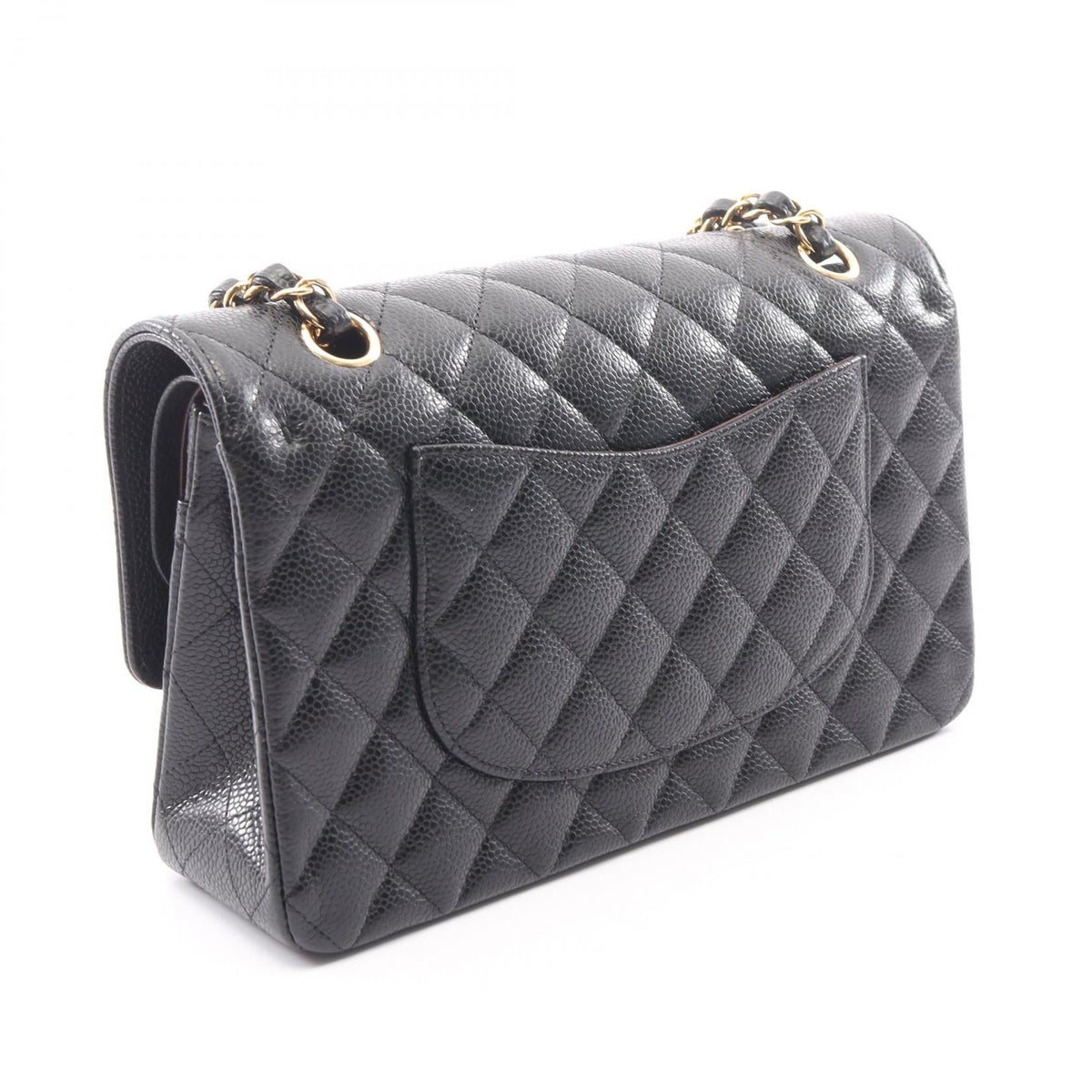 CHANEL Black Matelasse W flap Grained Calfskin leather A01113 2104102536004