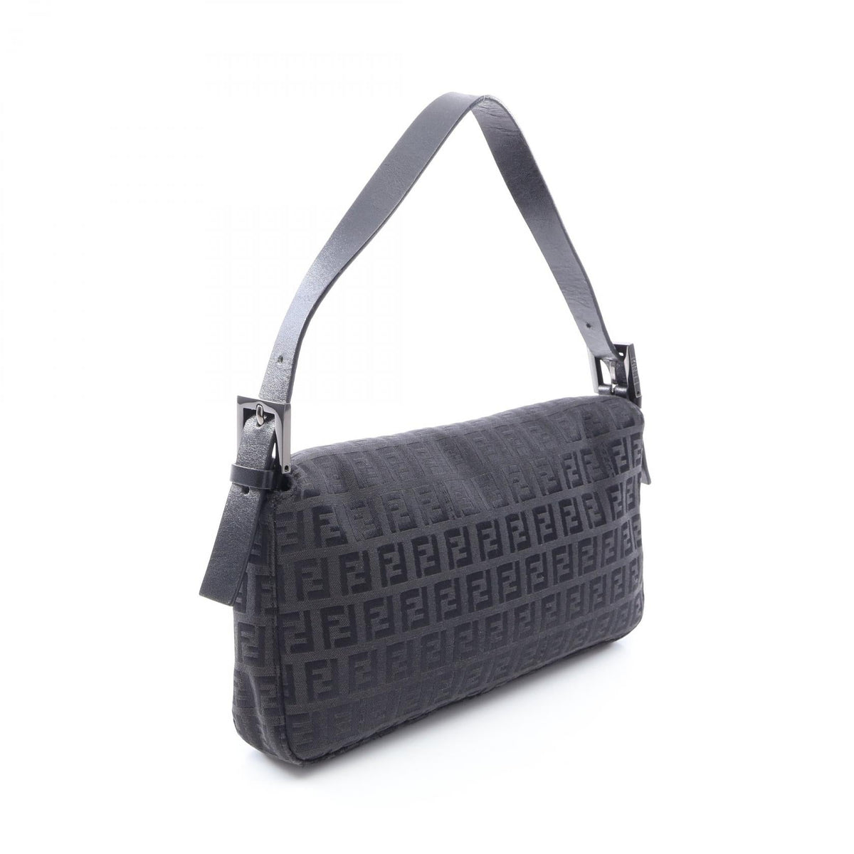 FENDI Mamma bucket Zucchino Handbag Black canvas�leather 2100301254770