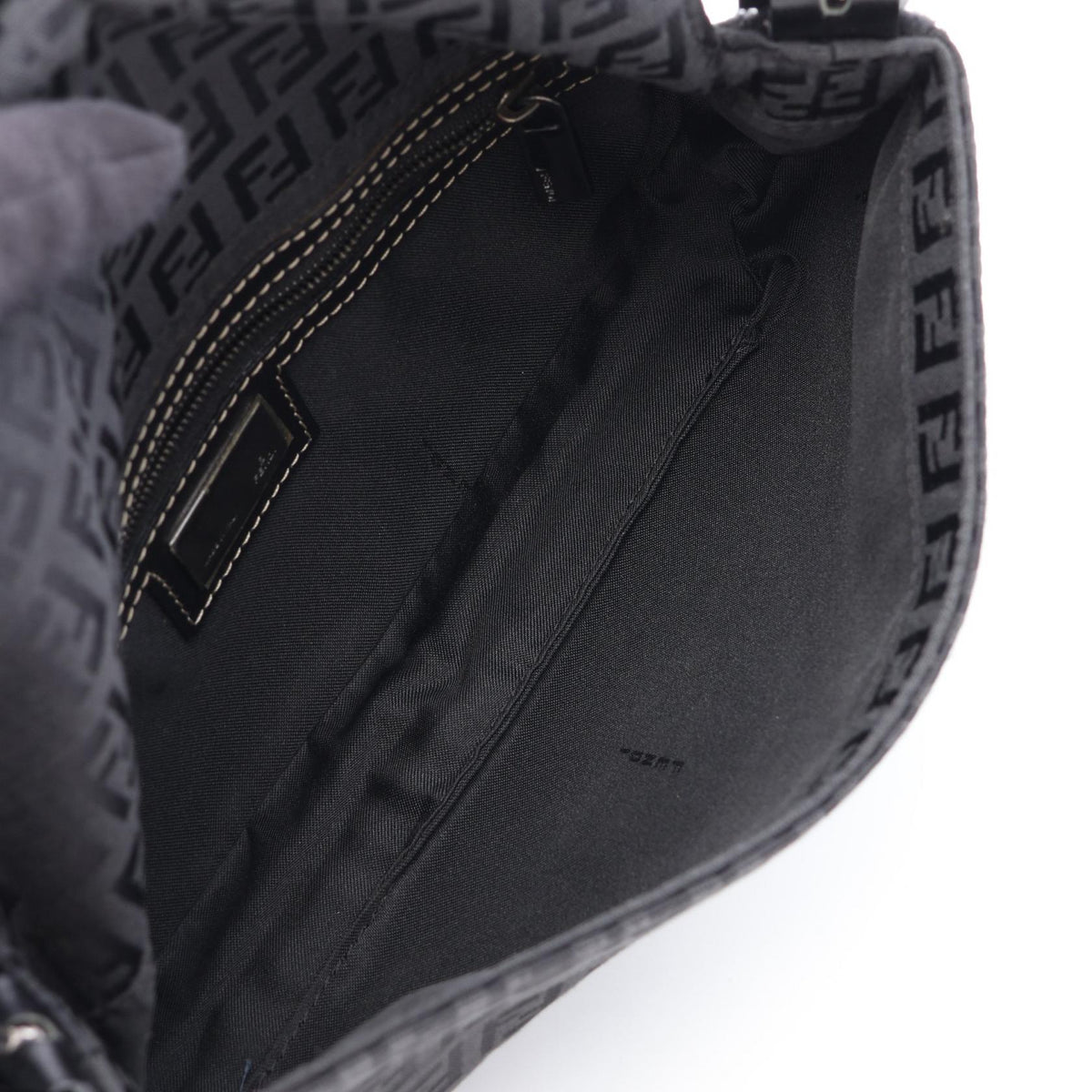 FENDI Mamma bucket Zucchino Handbag Black canvas�leather 2100301254770