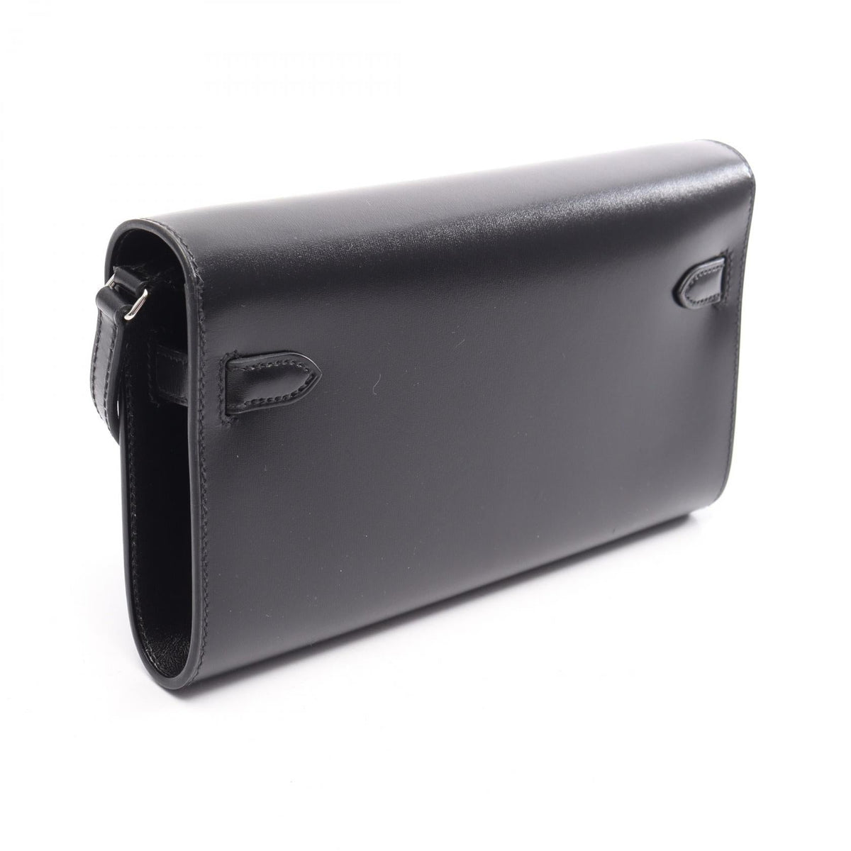 HERMES Kelly Long To Go (External Stitching) Shoulder Bag Black Box calf leather Calfskin (cowhide) 2104102534659