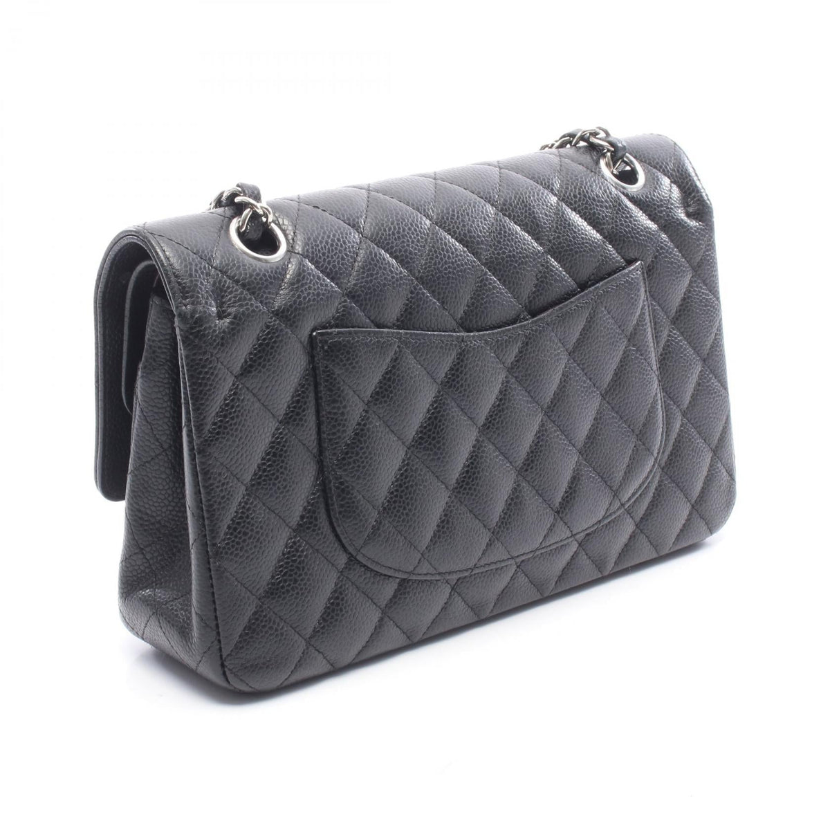 CHANEL Black Matelasse W flap Grained Calfskin leather 2104102534857