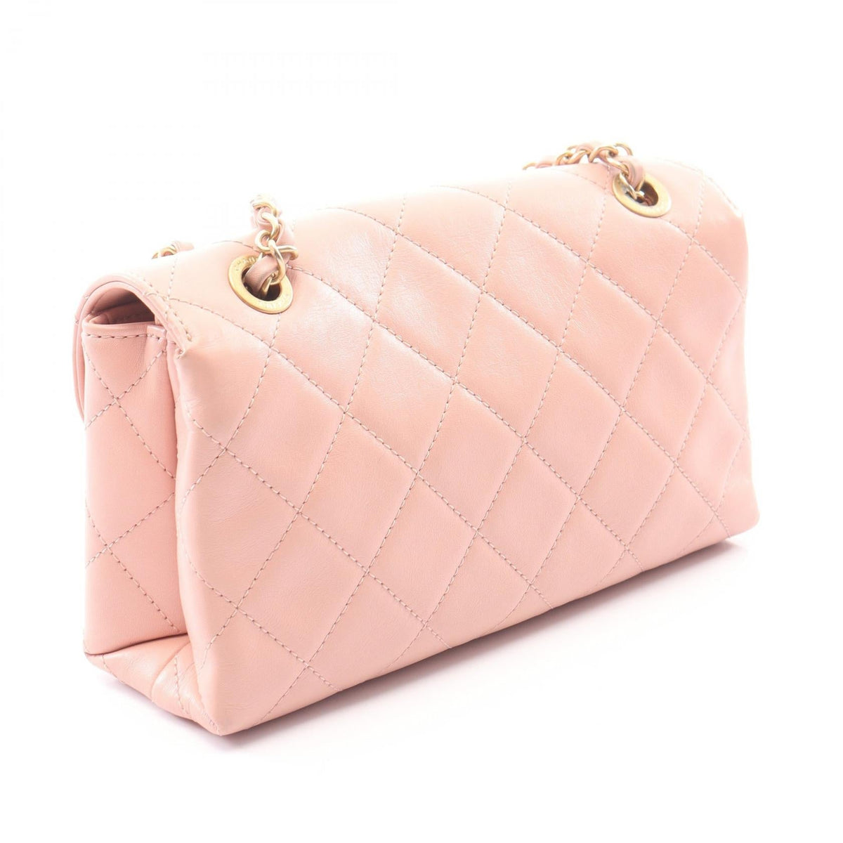 CHANEL Pink Matelasse logo Lambskin (sheep leather) AS4190 2101220130596