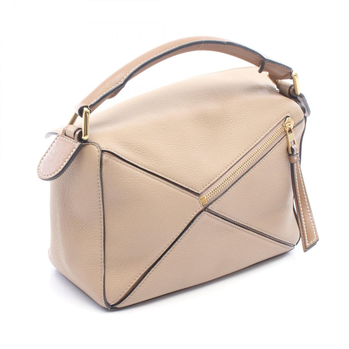 LOEWE Puzzle Edge Small 2WAY Handbag Beige/Brown leather 2101220130763
