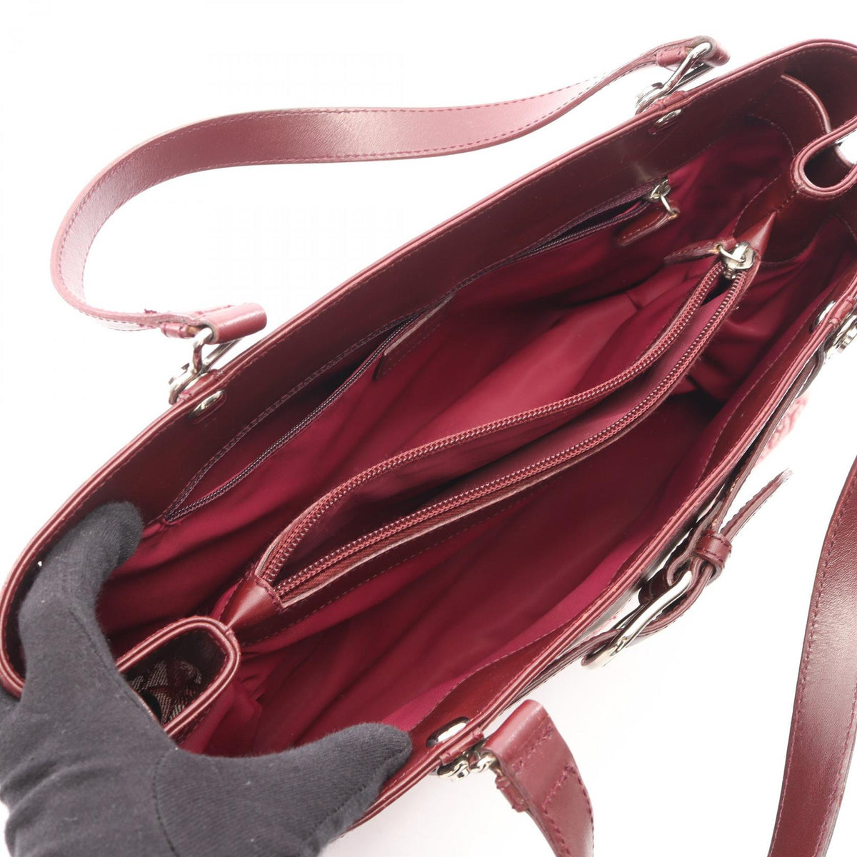 Dior Trotter Handbag Bordeaux canvas�leather 2101220127619
