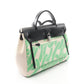 HERMES Herbag Zip PM Maillon HandbagEcru Ecru Beige/Black/Green Toile H canvas leather Toile H / Vache leather Hunter 2101220124656