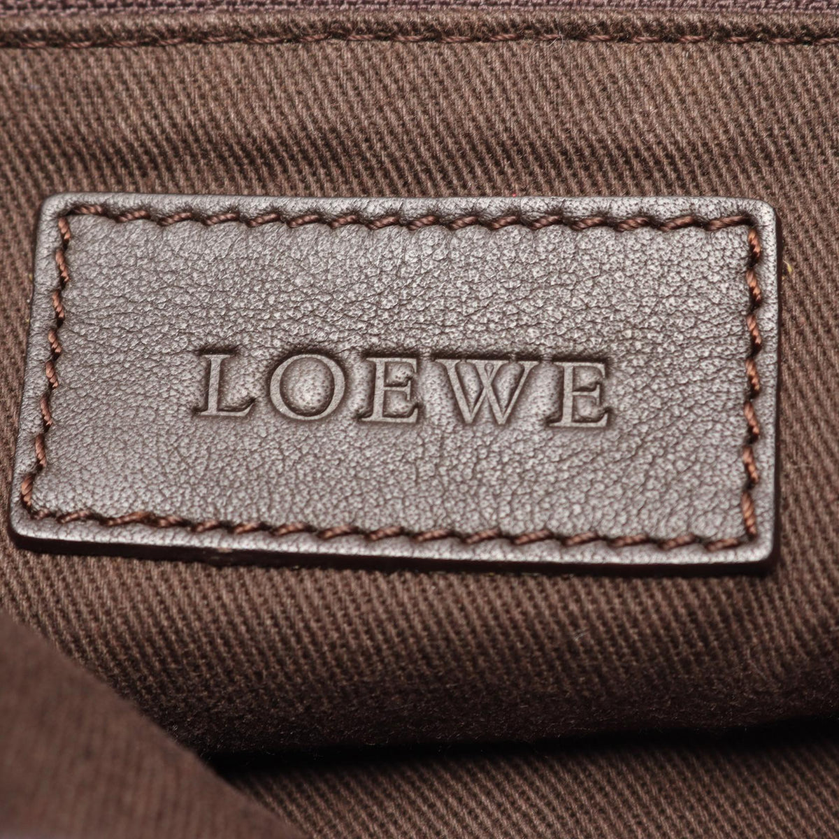 LOEWE anagram Shoulder Bag Black/Brown PVC coated canvas leather 2101220116798