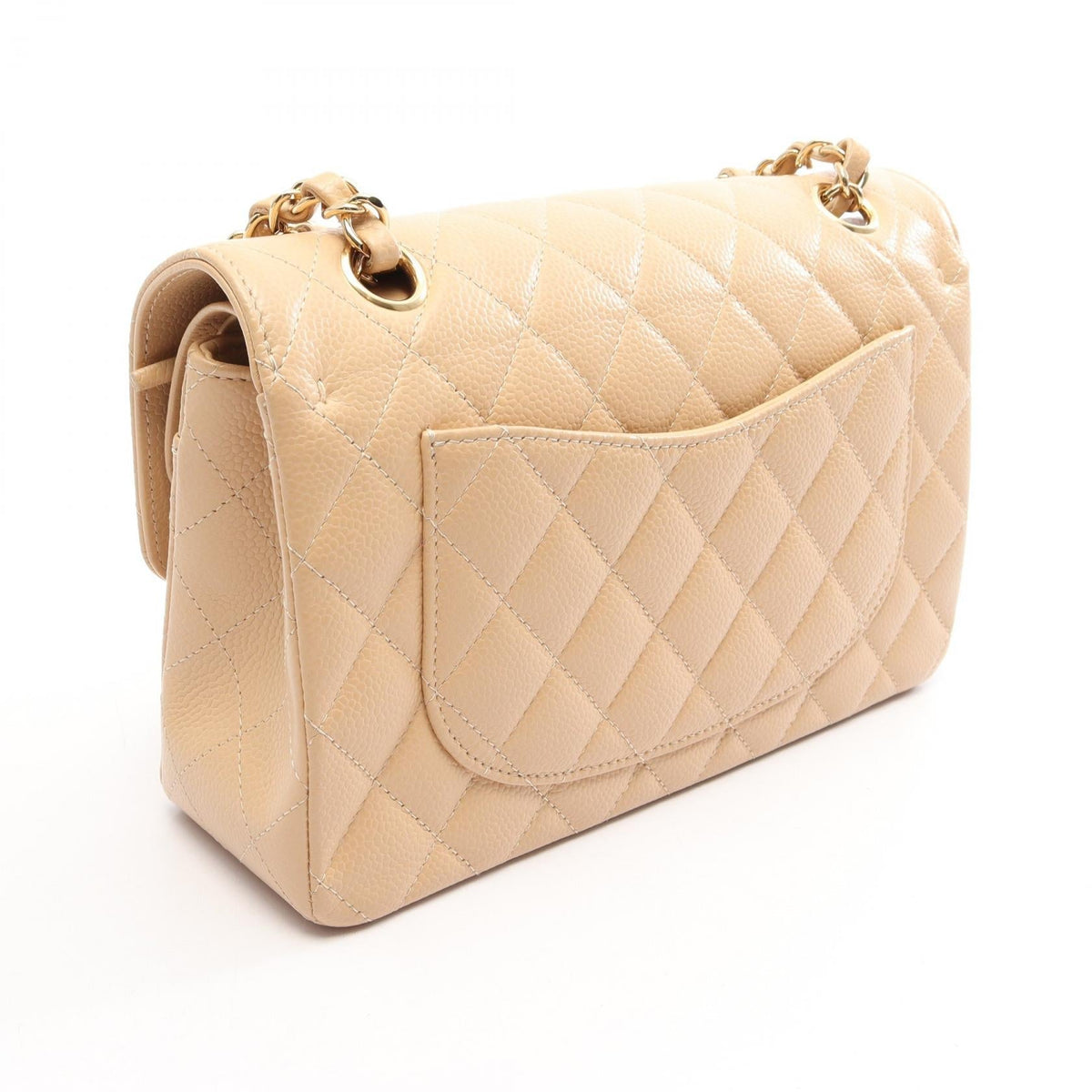 CHANEL Beige Matelasse W flap Grained Calfskin leather 2101220117054