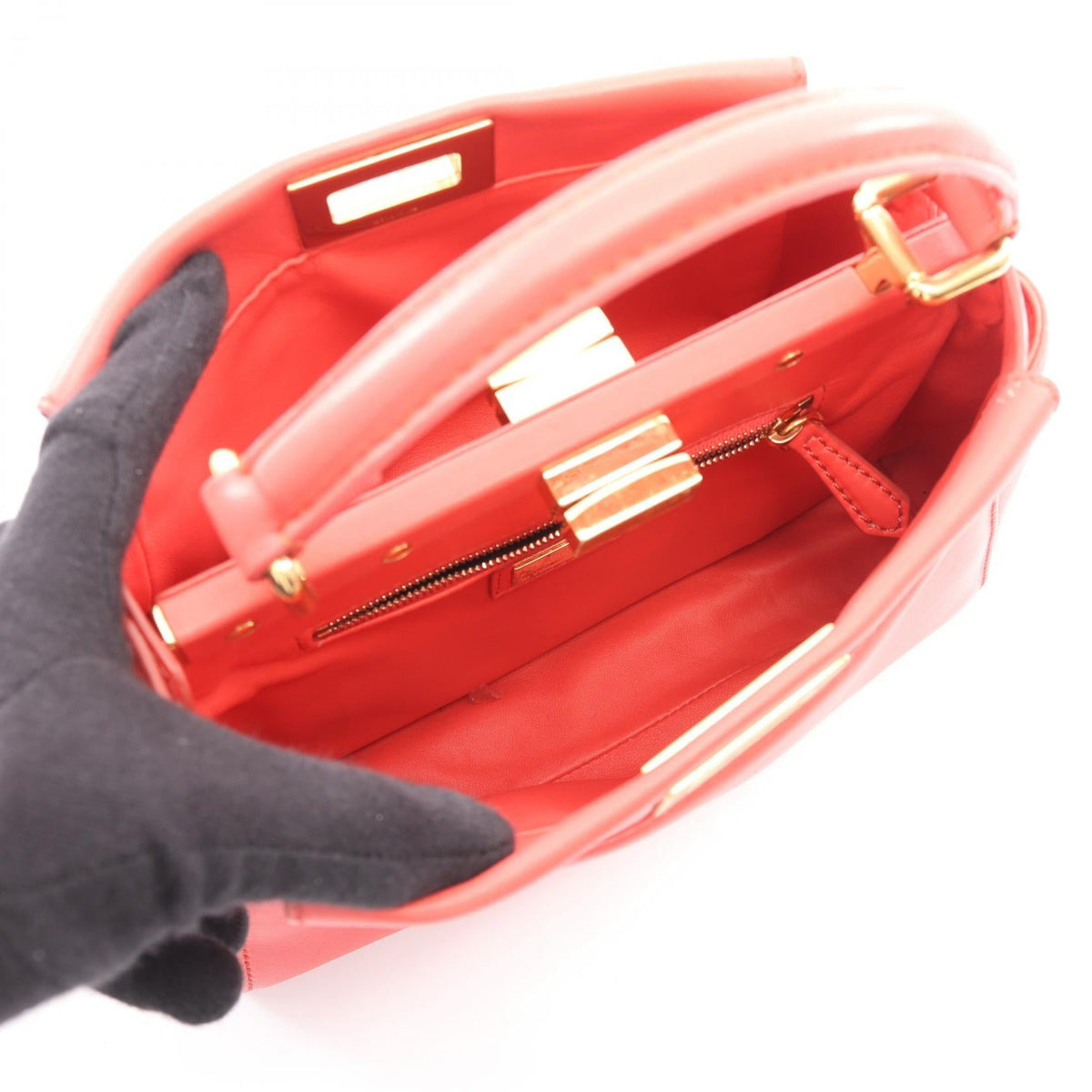 FENDI Mini Peek Boo 2WAY Handbag Pink leather 8BN244 2118300093382
