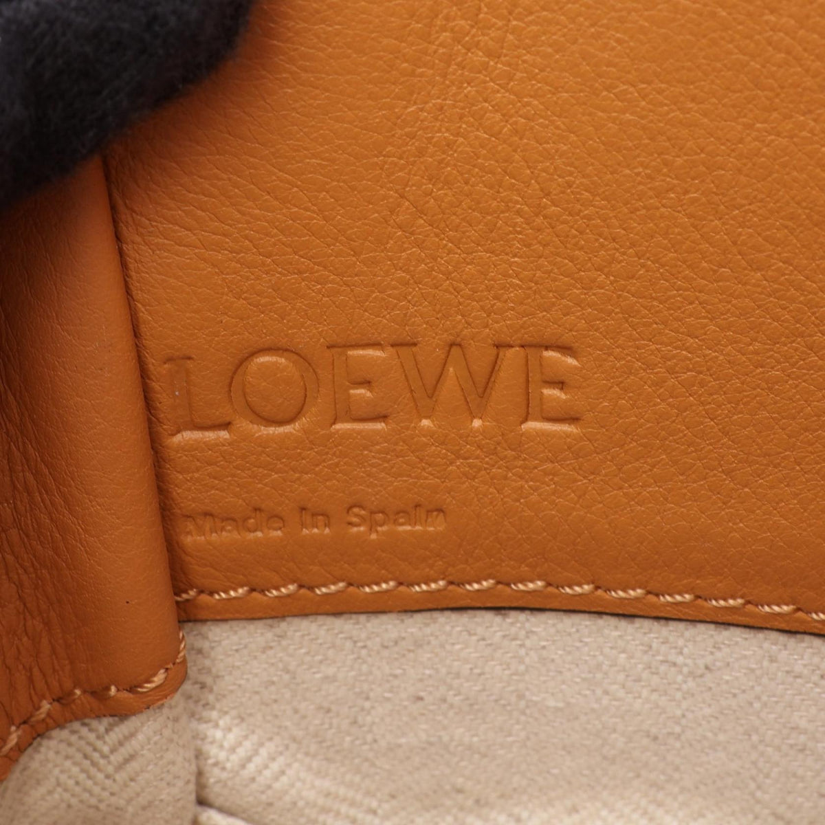 LOEWE Hammock Drawstring Bag Mini 2WAY Handbag Brown leather 2101220055066