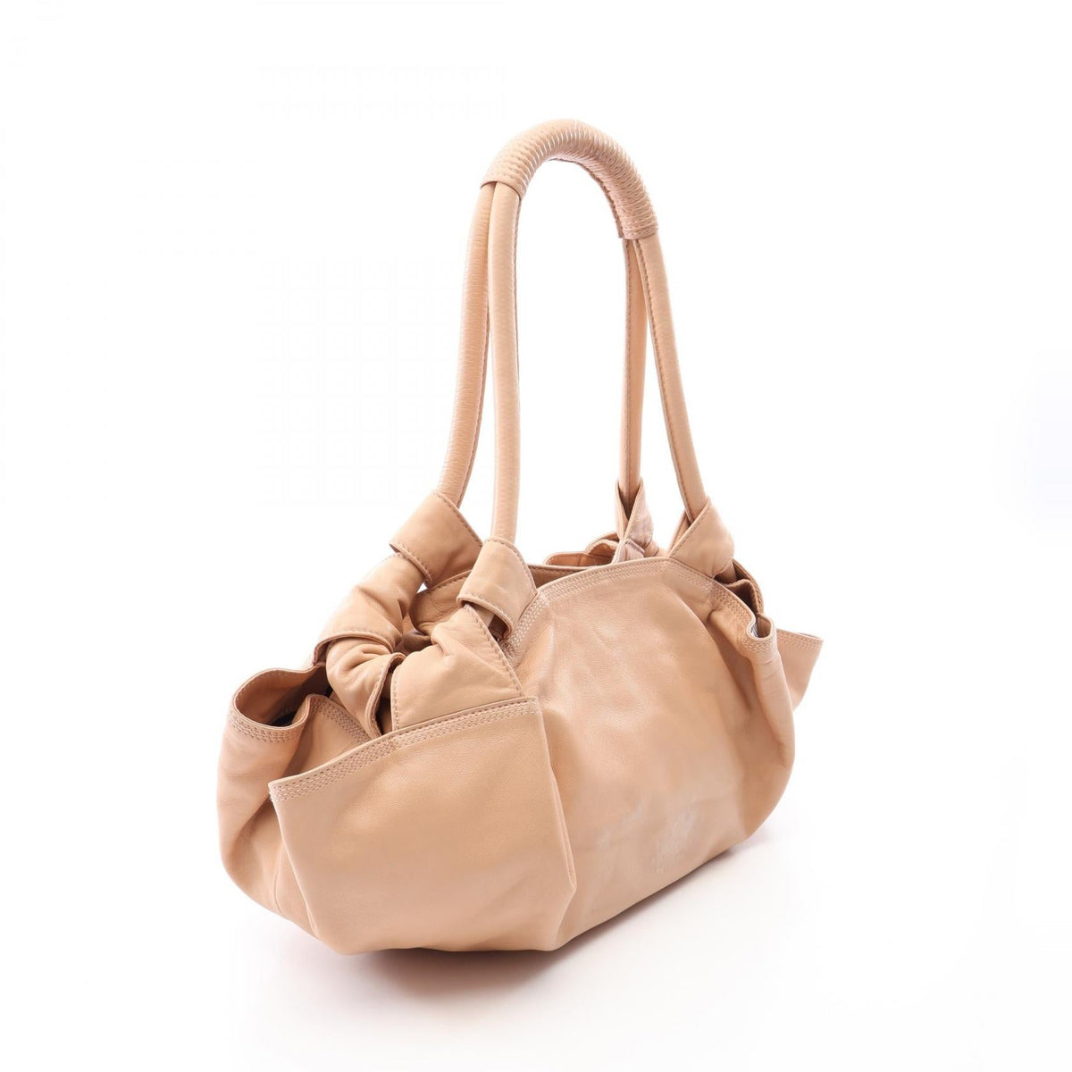 LOEWE Anag Lamb Nappa Aire Handbag Beige leather 2101220095246