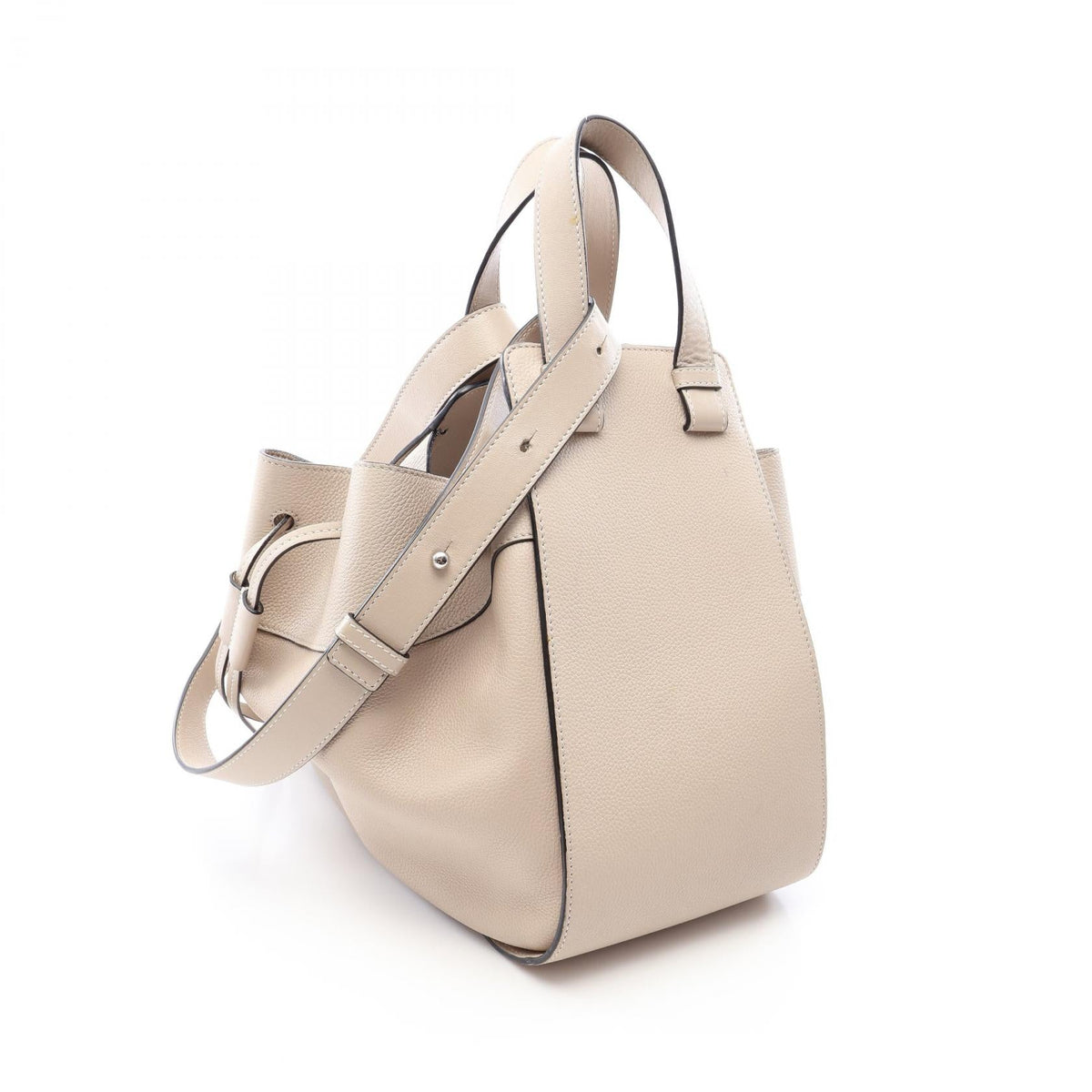 LOEWE Hammock Bag, Drawstring, Medium, 2-Way Handbag Beige leather 2101220028466