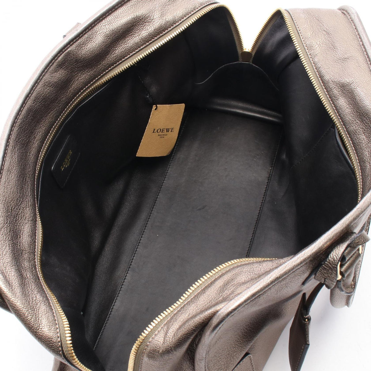 LOEWE Amazona 36 Metallic Handbag Gold leather 2121400019503