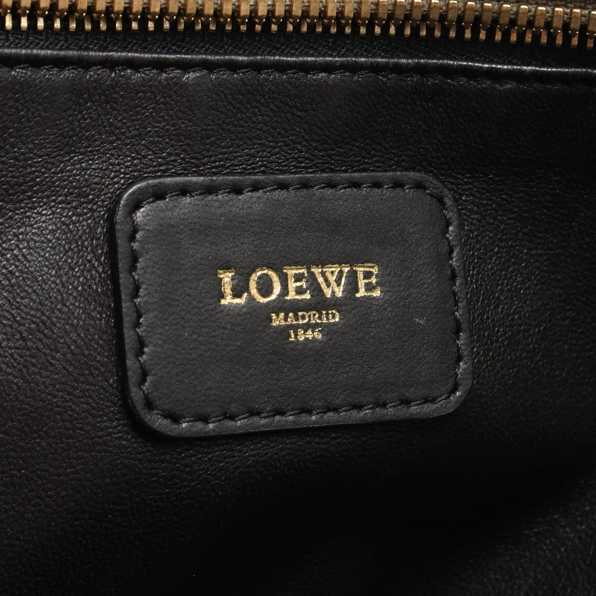 LOEWE Amazona 36 Metallic Handbag Gold leather 2121400019503