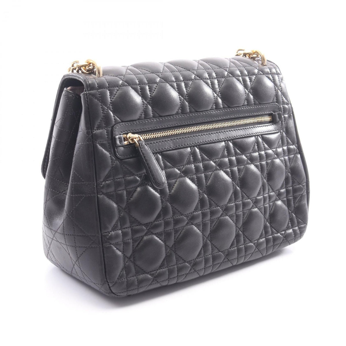 Dior Miss Christian Dior Cannage Shoulder Bag Black leather 2101219981826