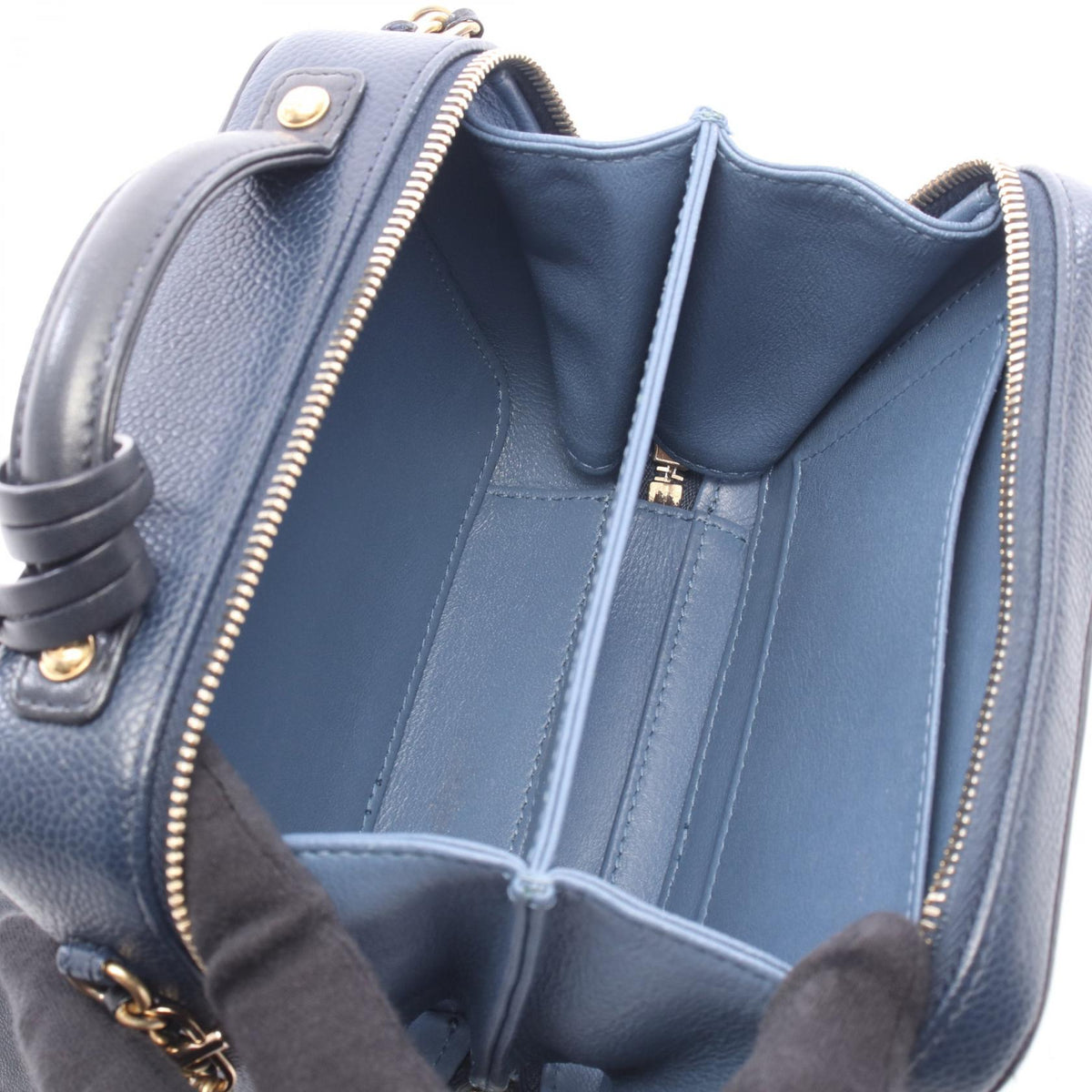 CHANEL Navy CC Figley Small Vanity Bag 2WAY Grained Calfskin leather�leather A93342 2120300056069