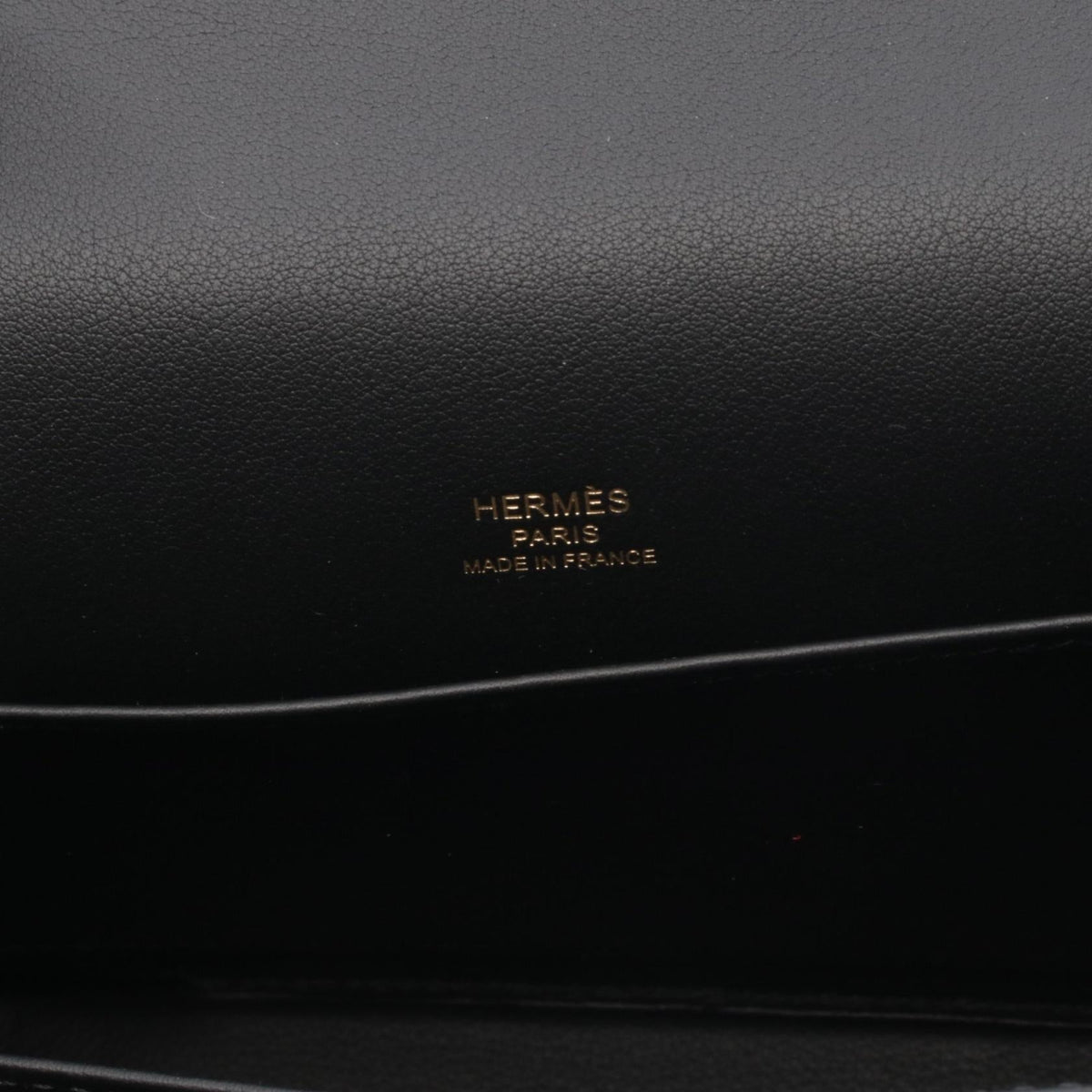 HERMES Geta Shoulder Bag Black Chevre leather 2104102485265