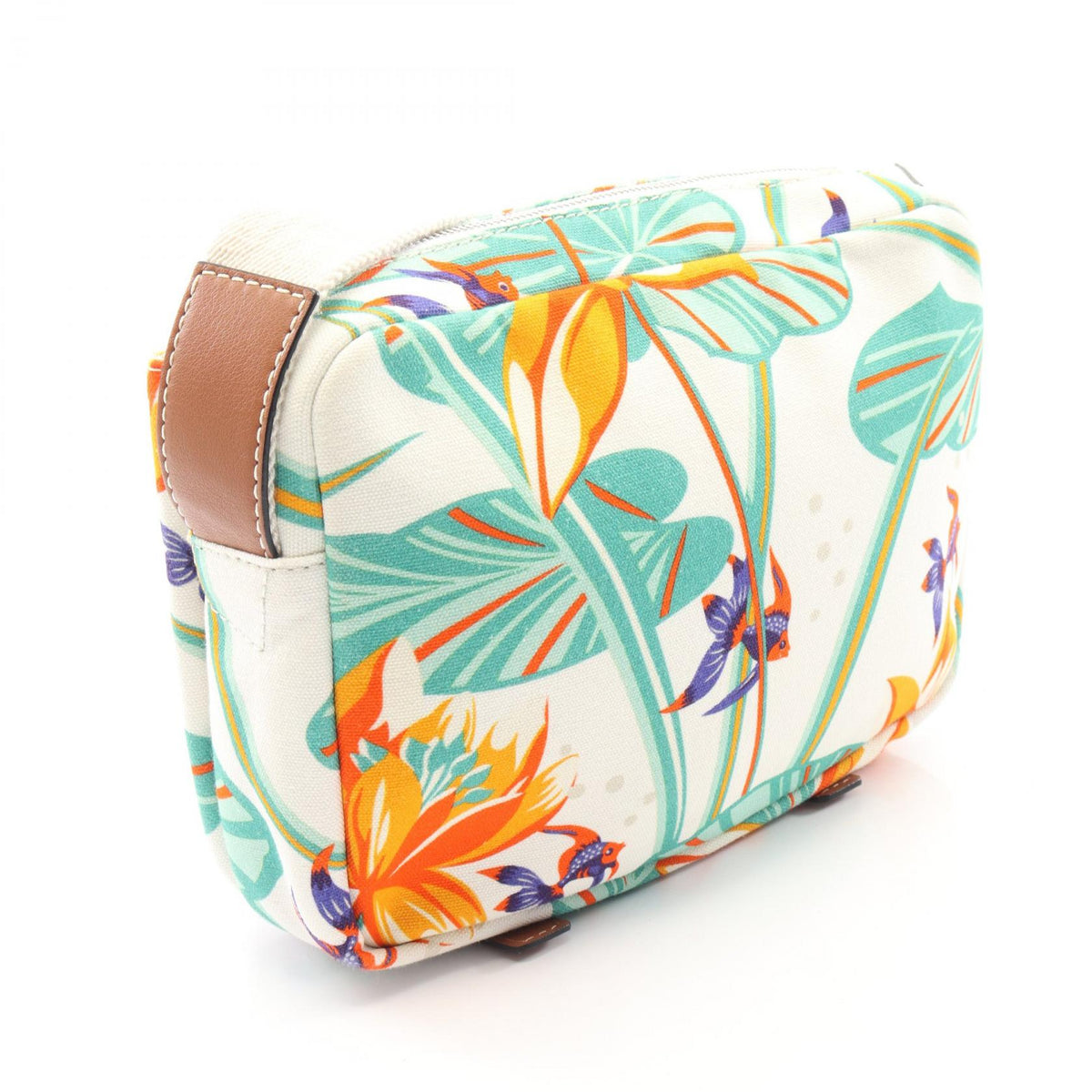 LOEWE LOEWE   PAULA'S IBIZA Water Lily Shoulder Bag White/Multicolor canvas leather 2101219301334