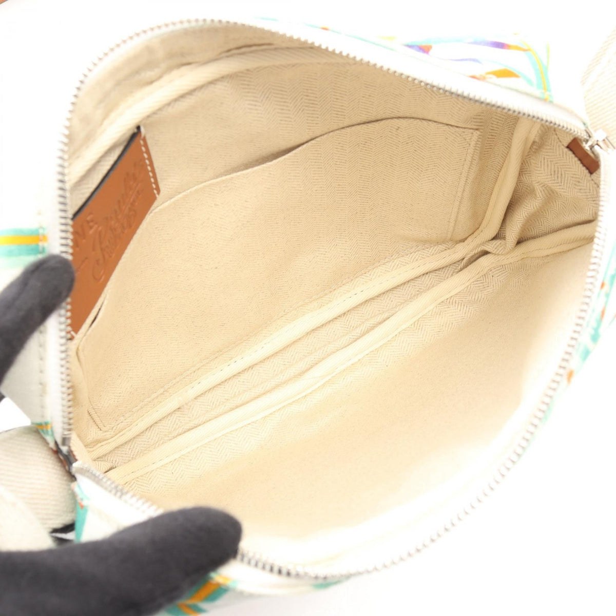 LOEWE LOEWE   PAULA'S IBIZA Water Lily Shoulder Bag White/Multicolor canvas leather 2101219301334
