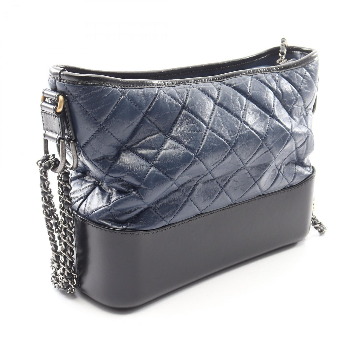 CHANEL Navy/Black Gabrielle de Chanel Large Hobo Bag with Combination Hardware leather A93824 2101219843568