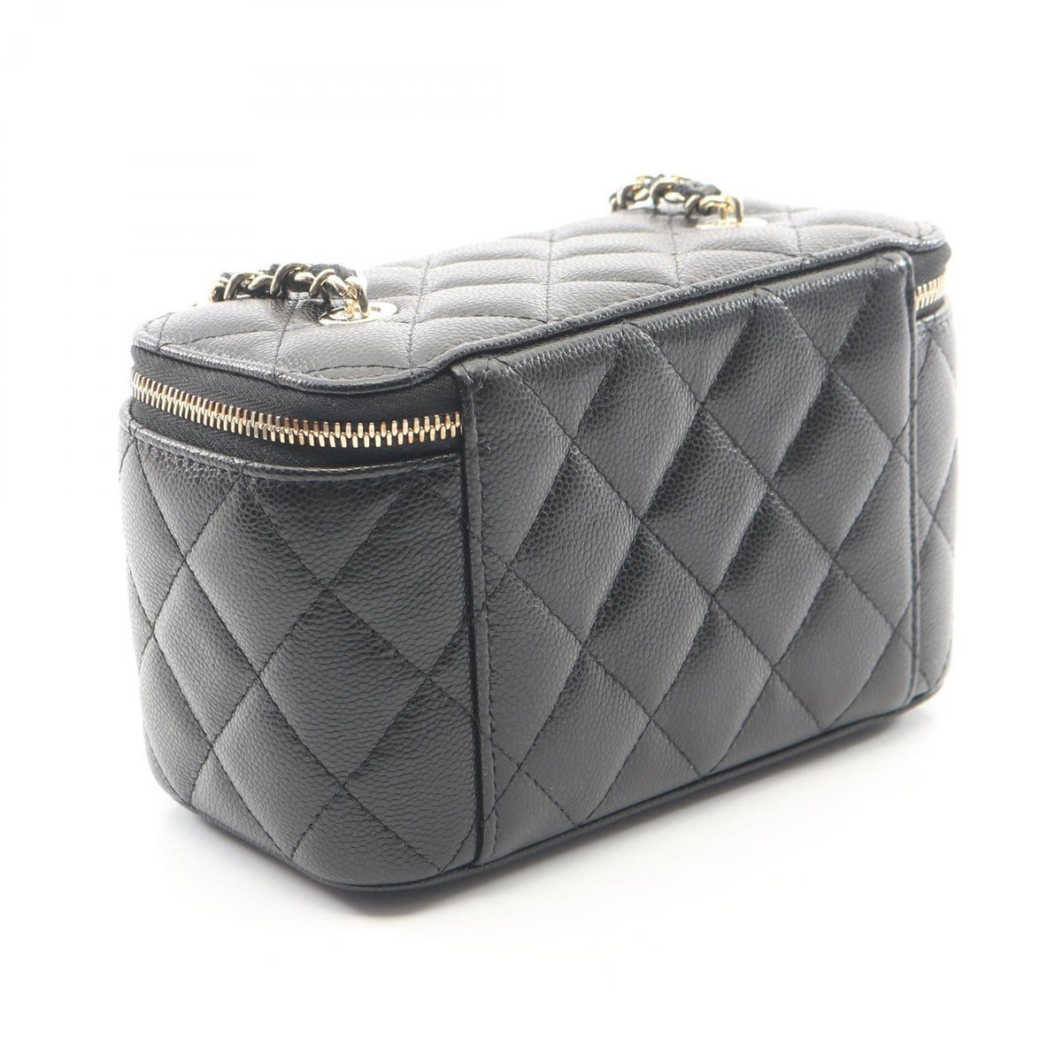 CHANEL Black Matelasse Small Vanity Grained Calfskin leather AP1341 2107400259347