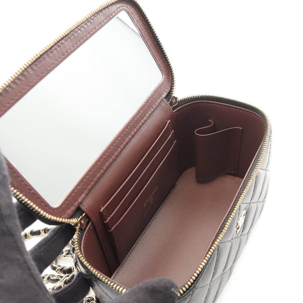 CHANEL Black Matelasse Small Vanity Grained Calfskin leather AP1341 2107400259347
