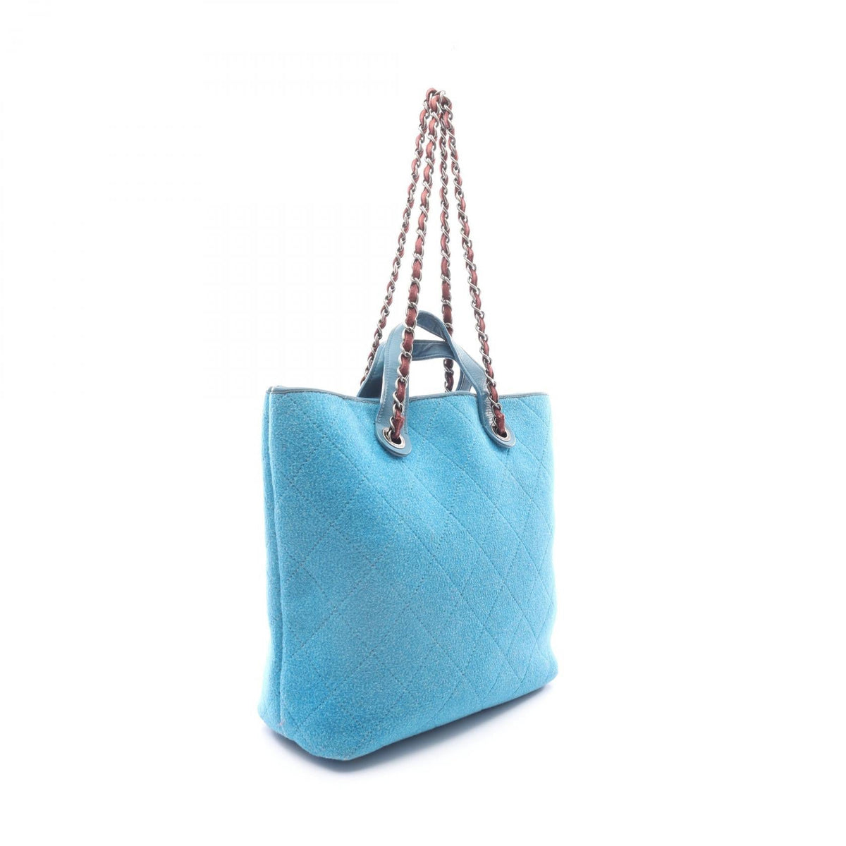 CHANEL Blue Matelasse wool�leather A66709 2101219431321