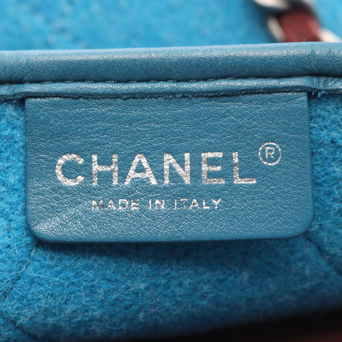 CHANEL Blue Matelasse wool�leather A66709 2101219431321