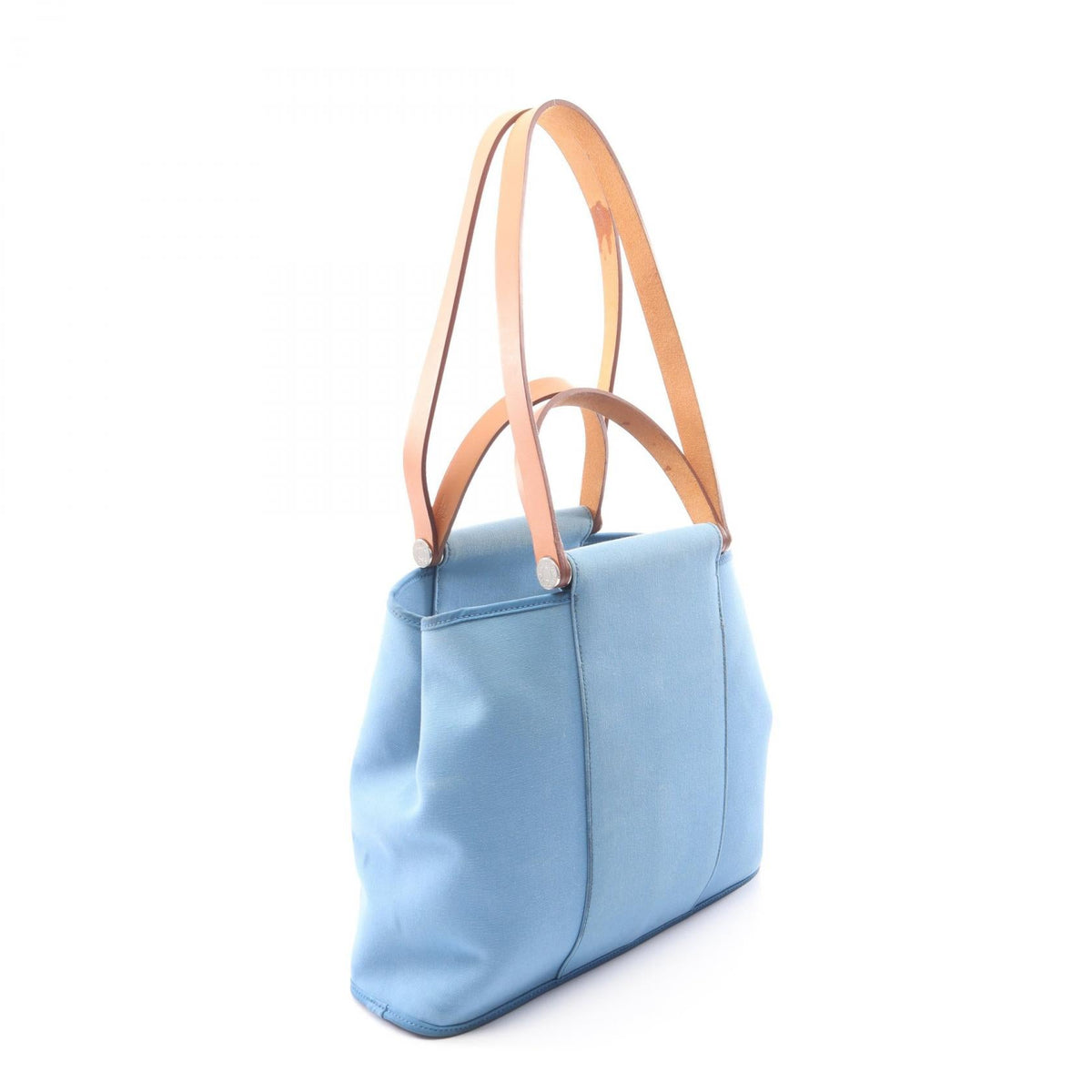 HERMES Kaback PM 2WAY Tote BagAzur Azur Blue/Brown Toile officier canvas leather Toile officier / Vache leather hunter 2101219956435