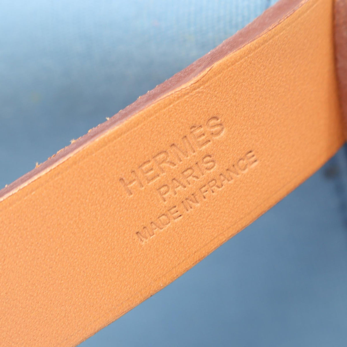HERMES Kaback PM 2WAY Tote BagAzur Azur Blue/Brown Toile officier canvas leather Toile officier / Vache leather hunter 2101219956435