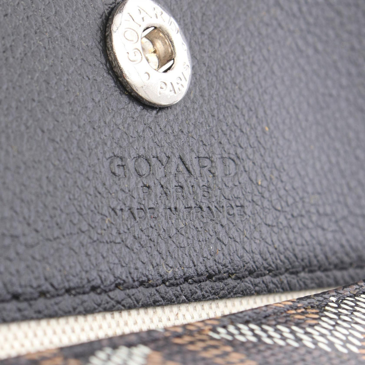 GOYARD Boheme Mini Hobo Bag Handbag Black/White/Brown PVC coated canvas leather 2106800643329