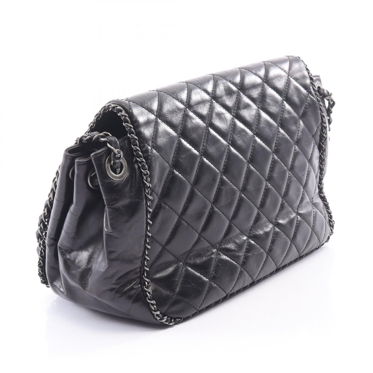 CHANEL Black Matelasse Chain Around Antique Hardware Calfskin (cowhide) 2104102537360