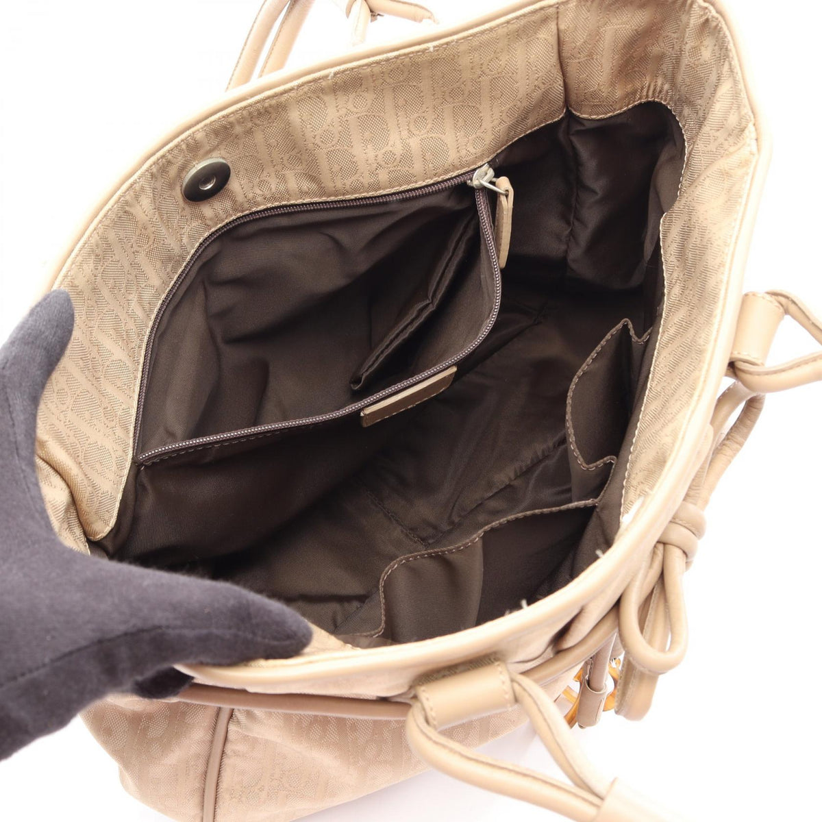 Dior Trotter handbag Handbag Beige leather�Nylon canvas 2101220136918