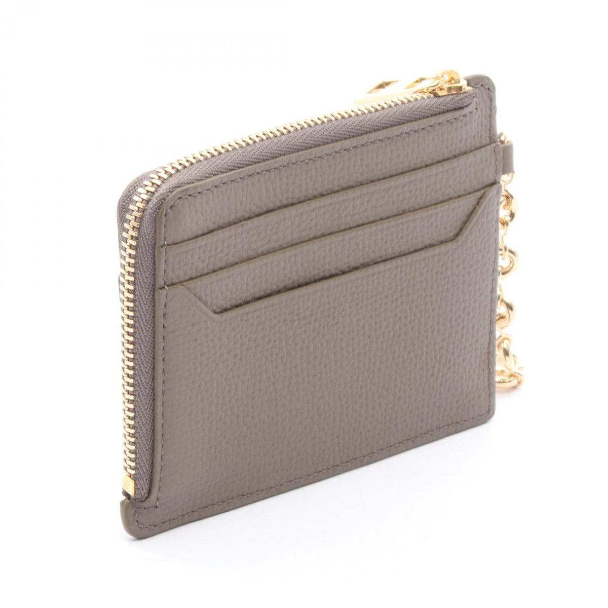 LOEWE Anagram Square Coin Card Holder with Keyring coin purse Gray leather C821SQLX033170 2101220148706