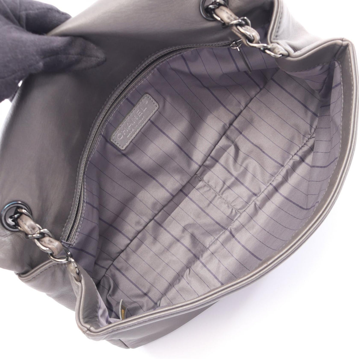 CHANEL Gray COCO Mark Lambskin (sheep leather) 2101220136970
