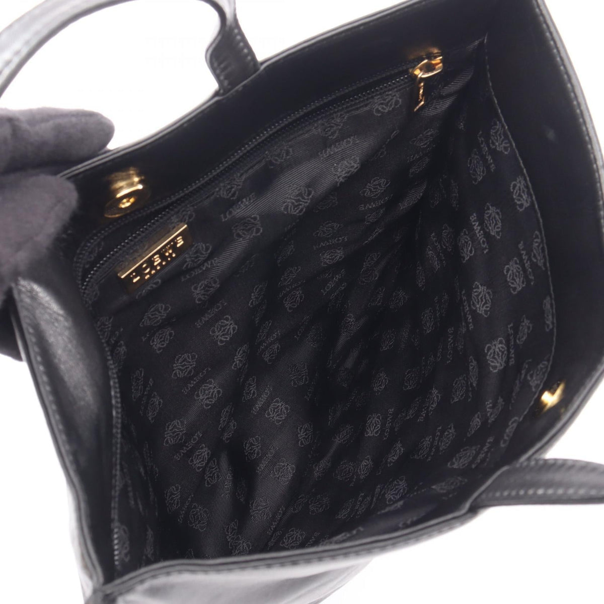LOEWE anagram Tote Bag Black leather 2101220131890