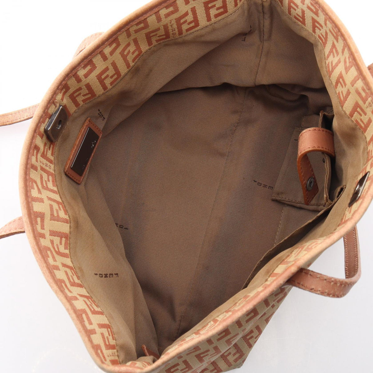 FENDI Zucchino Tote Bag Beige/Pink canvas�leather 8BH075 2101220095215