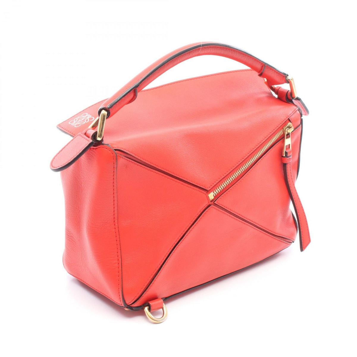 LOEWE PUZZLE BAG SMALL (2-Way) Handbag Red leather 2101220130015