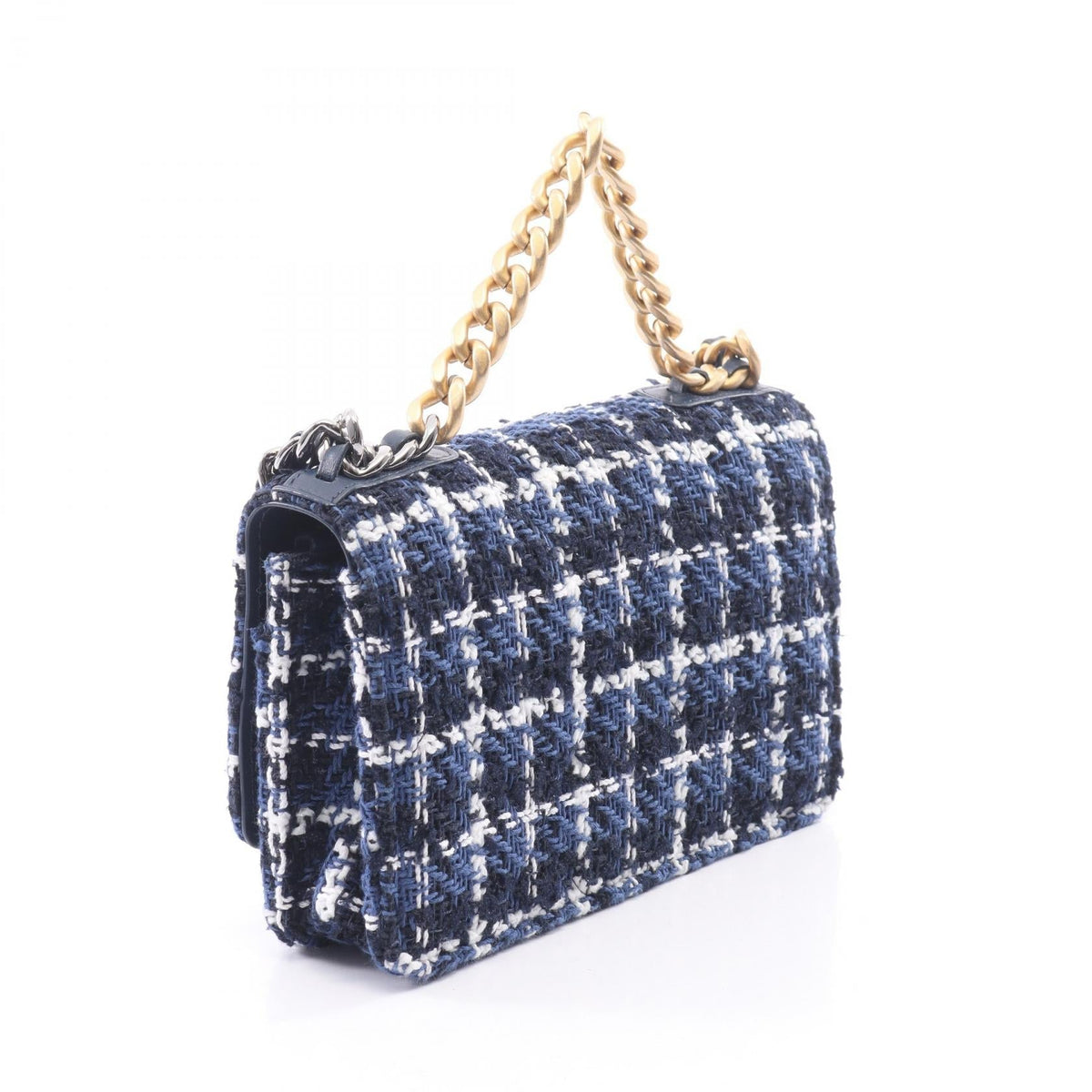 CHANEL Blue/White/Black CHANEL 19 Matelasse Check Combination Hardware 2-Way Bag Other Fabric AP3267 2104102536554