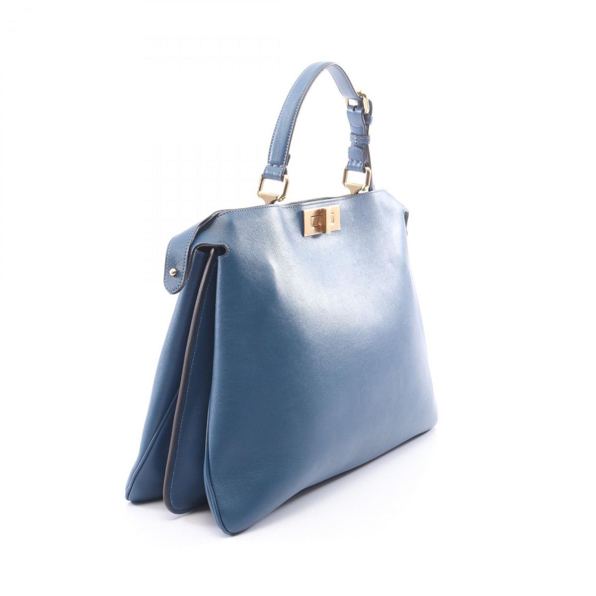 FENDI Peekaboo Soft Large Handbag Blue leather 8BN358 2101220140632