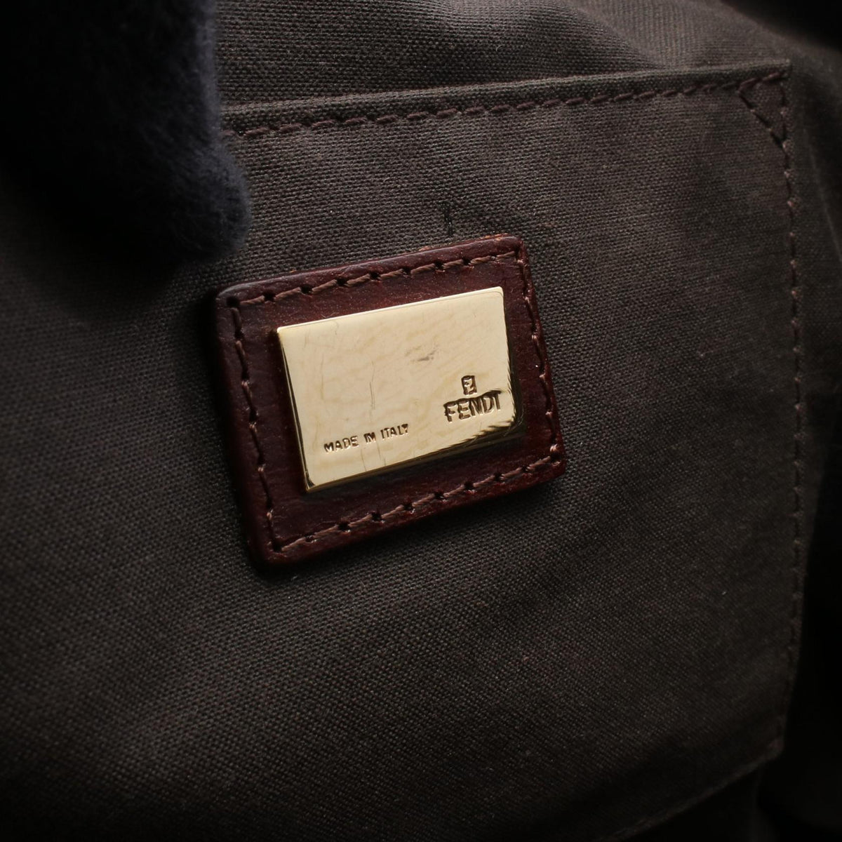 FENDI Zucchino Tote Bag Beige/Brown canvas�leather 2101220140700