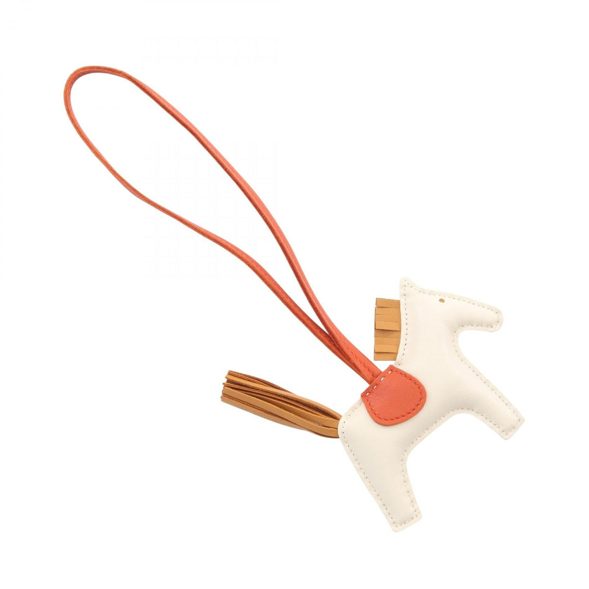 HERMES Rodeo PM Cle Sesame Carnelian charm White/Brown Agneau milo Other Agneau milo 2101220141608