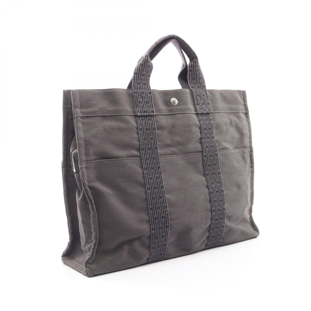 HERMES HerlineMM Tote Bag Gray Other Nylon canvas 2101220137571