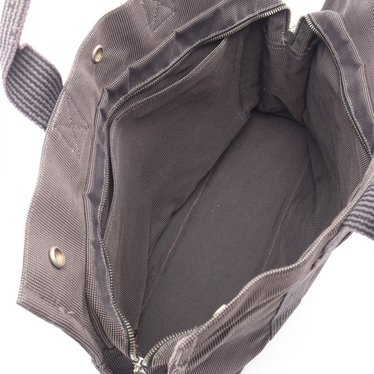 HERMES HerlineMM Tote Bag Gray Other Nylon canvas 2101220137571