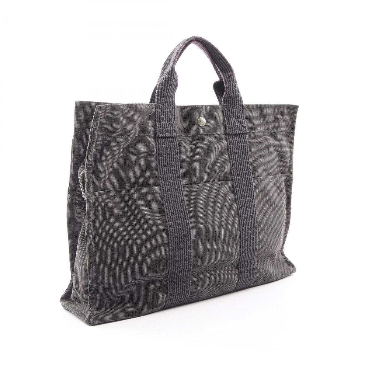 HERMES HerlineMM Tote Bag Gray Other Nylon canvas 2101220137649