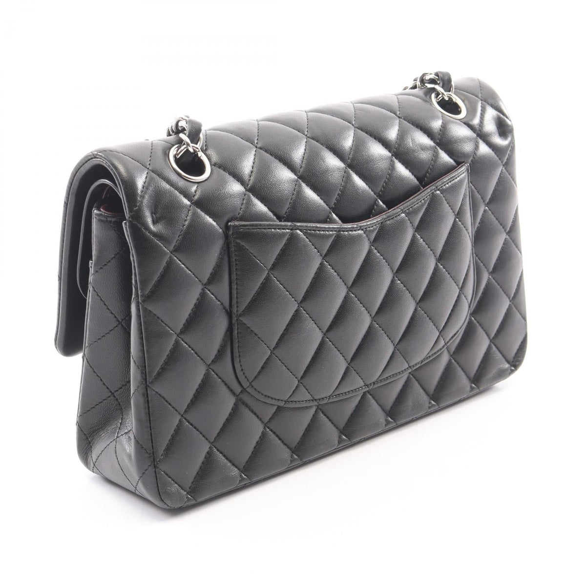 CHANEL Black Matelasse W flap Lambskin (sheep leather) 2101220059682