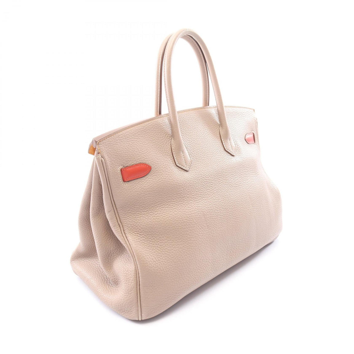 HERMES Birkin 35 Casaque (Gris tourterelle Moutarde Sanguine) HandbagOrange Orange Beige/Orange/Bordeaux Taurillon Clemence Other Taurillon Clemence / Veau Swift leather 2107601166871